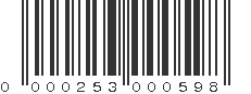 UPC 000253000598