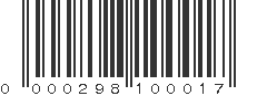 UPC 000298100017