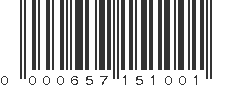 UPC 000657151001