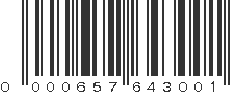 UPC 000657643001