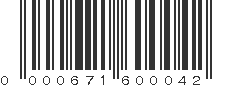 UPC 000671600042