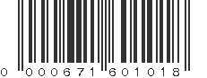 UPC 000671601018