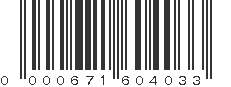 UPC 000671604033