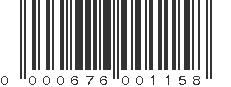 UPC 000676001158