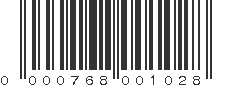 UPC 000768001028