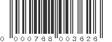 UPC 000768003626