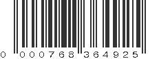 UPC 000768364925