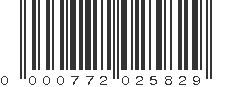 UPC 000772025829