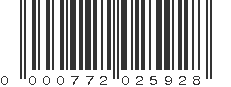 UPC 000772025928