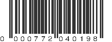 UPC 000772040198