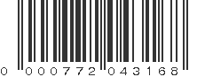 UPC 000772043168