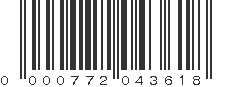 UPC 000772043618