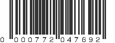 UPC 000772047692