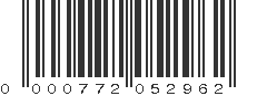 UPC 000772052962