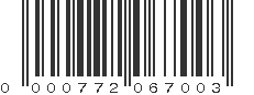 UPC 000772067003