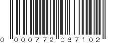 UPC 000772067102