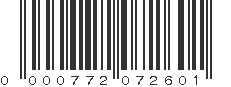 UPC 000772072601