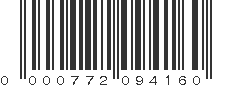 UPC 000772094160