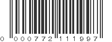 UPC 000772111997