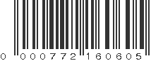 UPC 000772160605