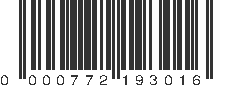 UPC 000772193016