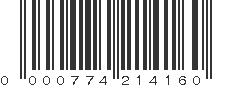 UPC 000774214160