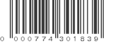 UPC 000774301839