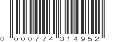 UPC 000774314952