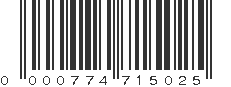 UPC 000774715025