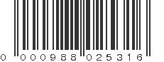 UPC 000988025316