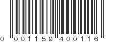 UPC 001159400116