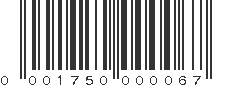 UPC 001750000067