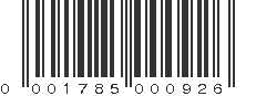 UPC 001785000926