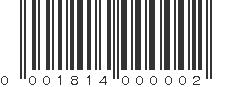 UPC 001814000002