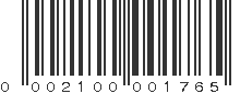 UPC 002100001765