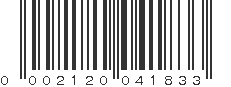 UPC 002120041833