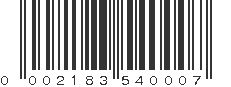 UPC 002183540007