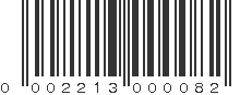 UPC 002213000082