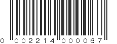 UPC 002214000067