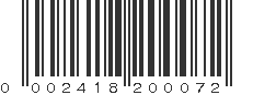 UPC 002418200072