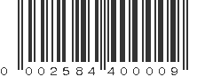 UPC 002584400009