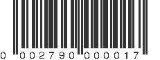 UPC 002790000017