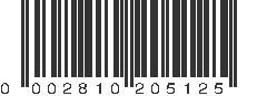 UPC 002810205125