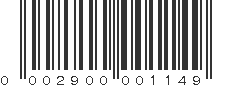 UPC 002900001149