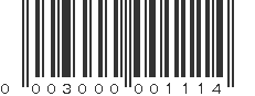 UPC 003000001114