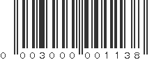 UPC 003000001138