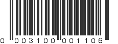 UPC 003100001101