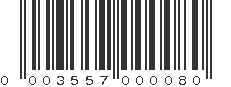 UPC 003557000080