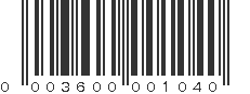 UPC 003600001040