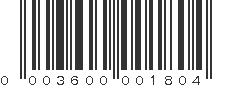 UPC 003600001804